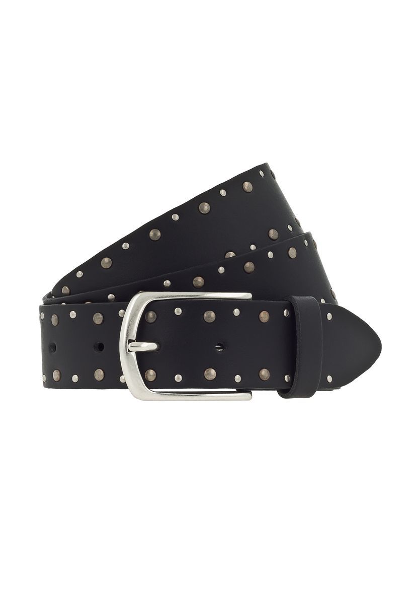 Ledergürtel mit Nieten und Schnalle