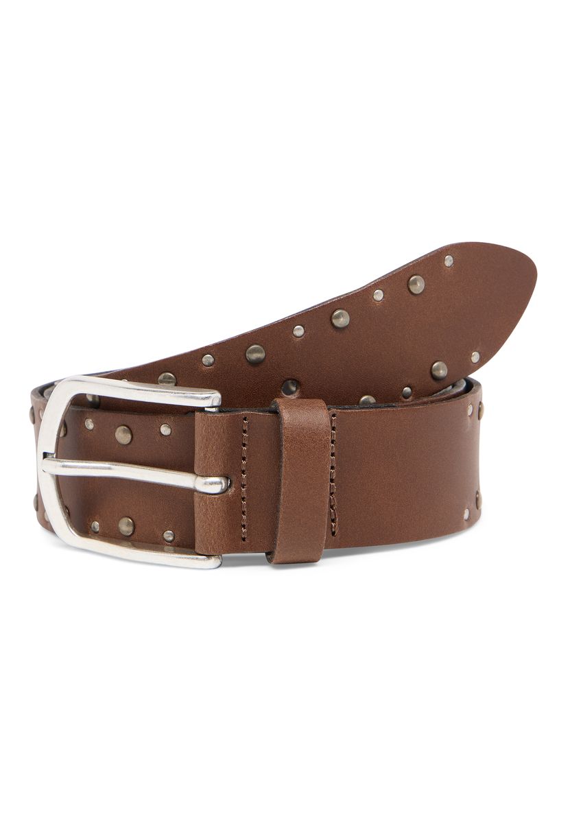 Brauner Ledergürtel mit Nieten