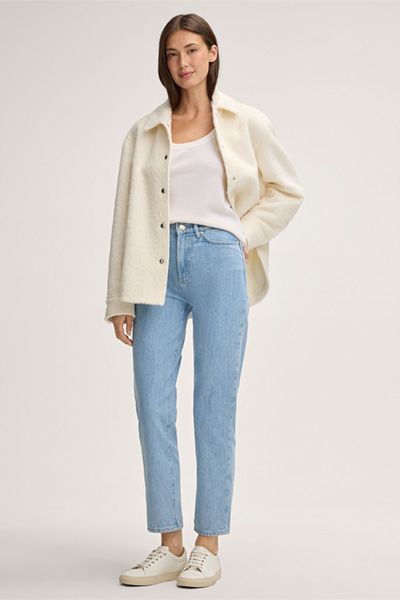 Marc Cain Feinstrick Ecru Merino-Wolle Ärmelloses Top