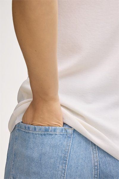 Marc Cain Feinstrick Ecru Merino-Wolle Ärmelloses Top