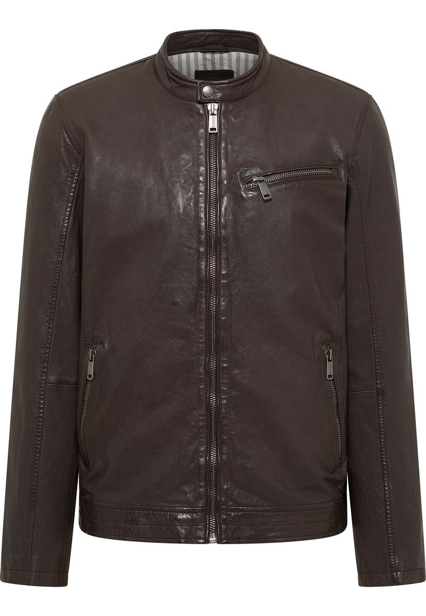 Herren Dunkelbraune Lederjacke
