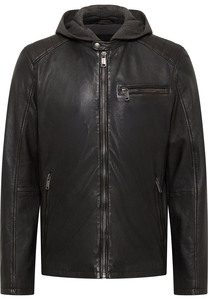 Herren Dunkelbraune Lederjacke