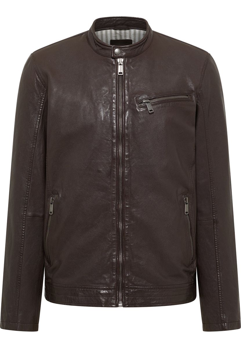 Herren Dunkelbraune Lederjacke