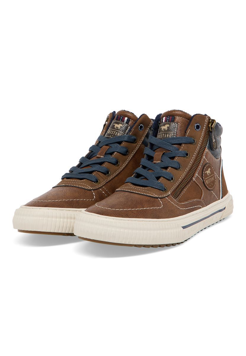 Lässige braune High-Top-Sneakers