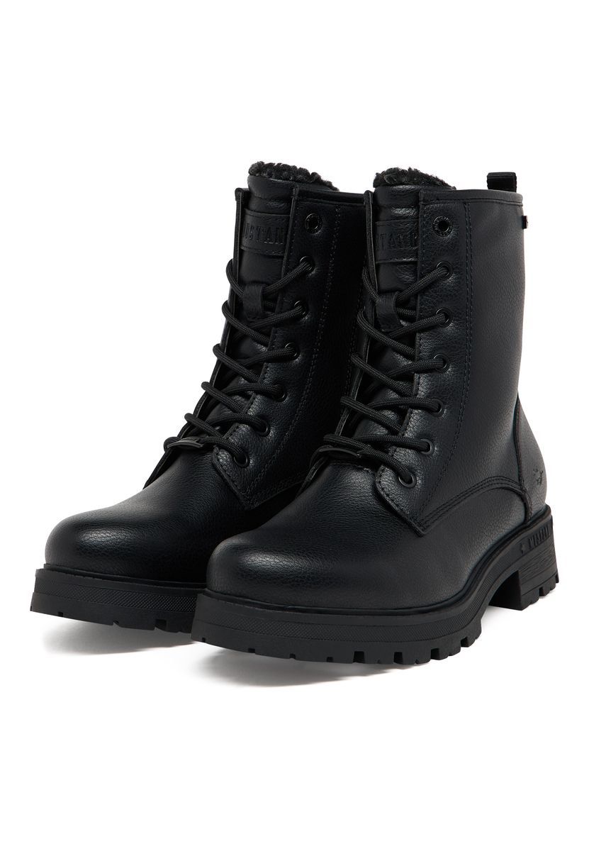 Schnürstiefelette aus Kunstleder