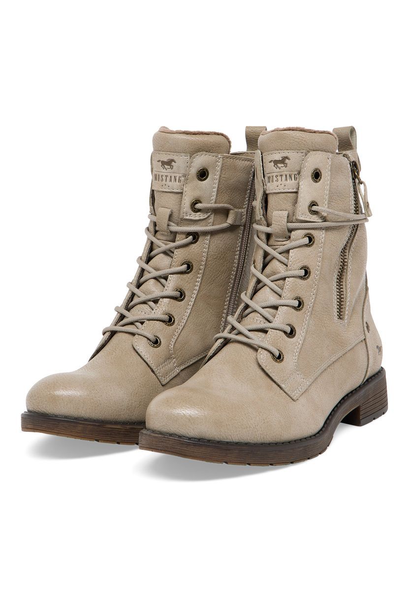 Damen Schnürstiefelette mit Reißverschluss