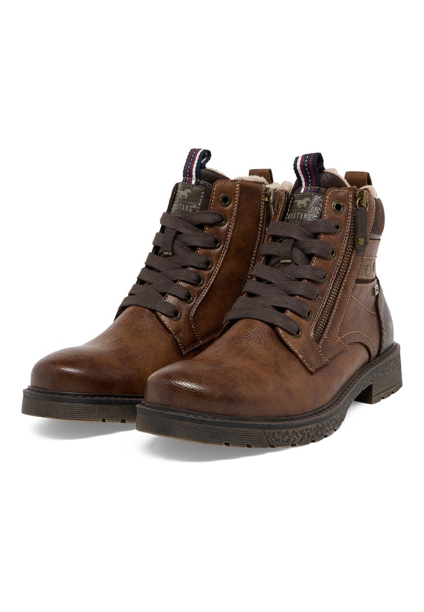 Braune Herren Stiefeletten aus Kunstleder