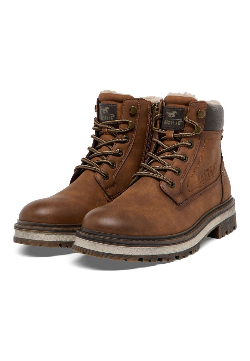 Robuste Schnürstiefelette mit Reißverschluss