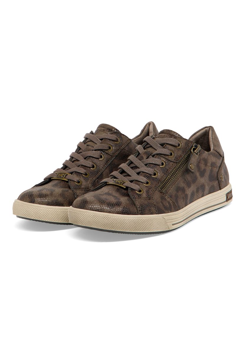 Lässiger Low-Top-Sneaker mit Leopardenmuster