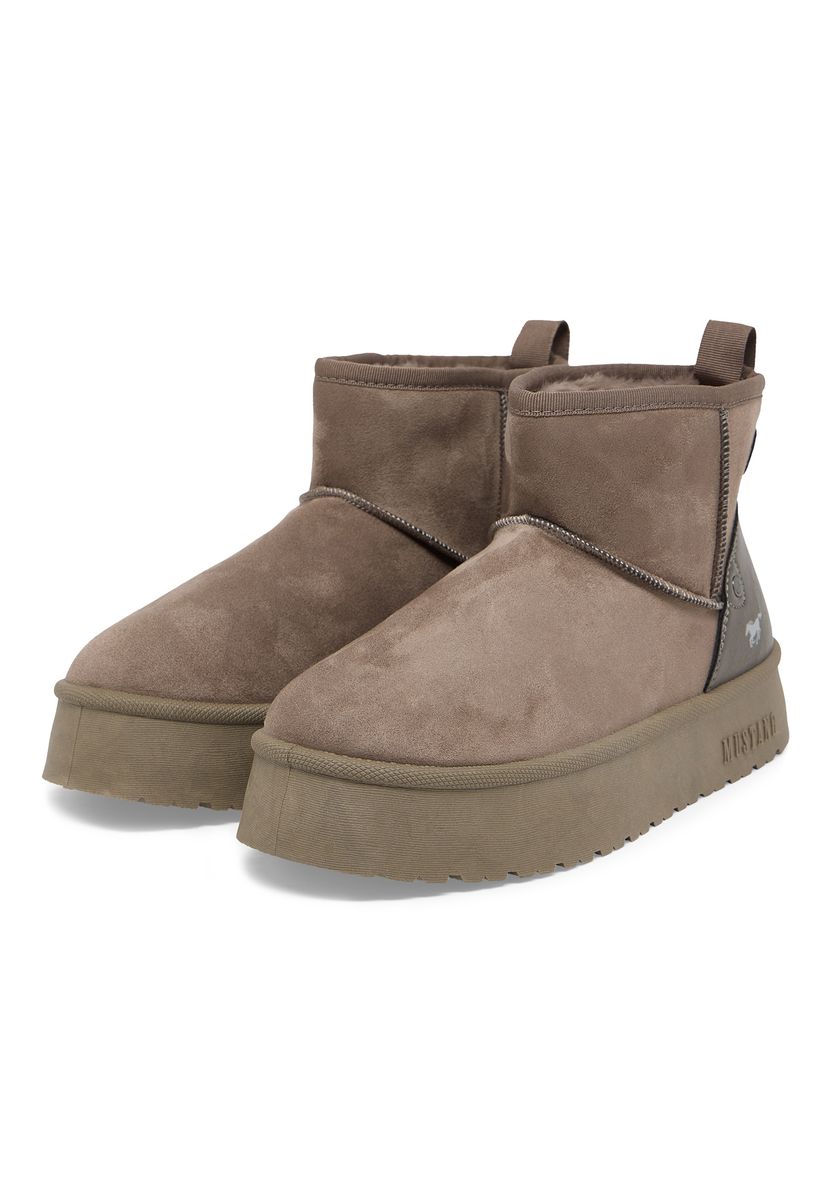 Bequeme Wildleder-Stiefeletten mit Plateau