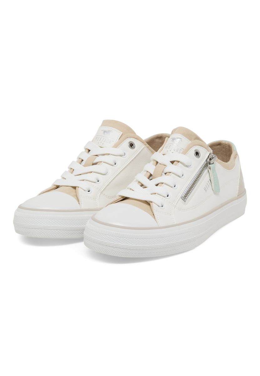 Canvas-Sneaker mit Spitzenbesatz