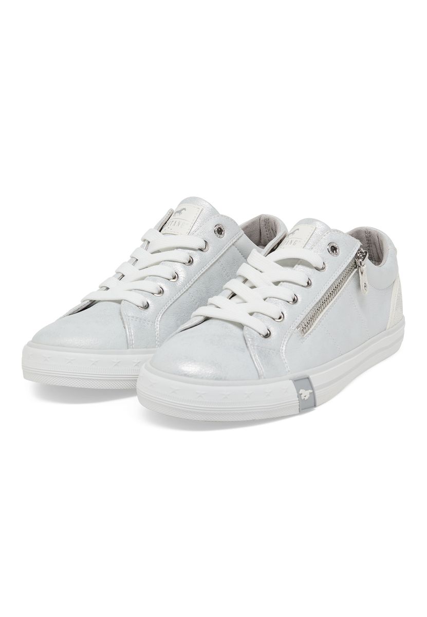 Metallic silberne Low-Top Sneaker