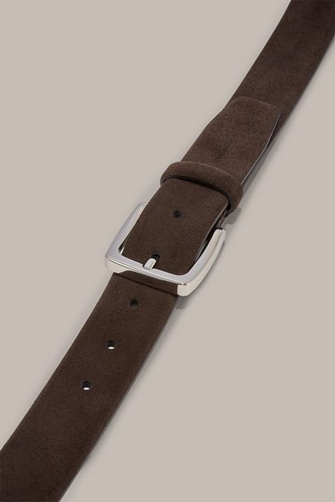 Dunkelbrauner Gürtel aus Veloursleder