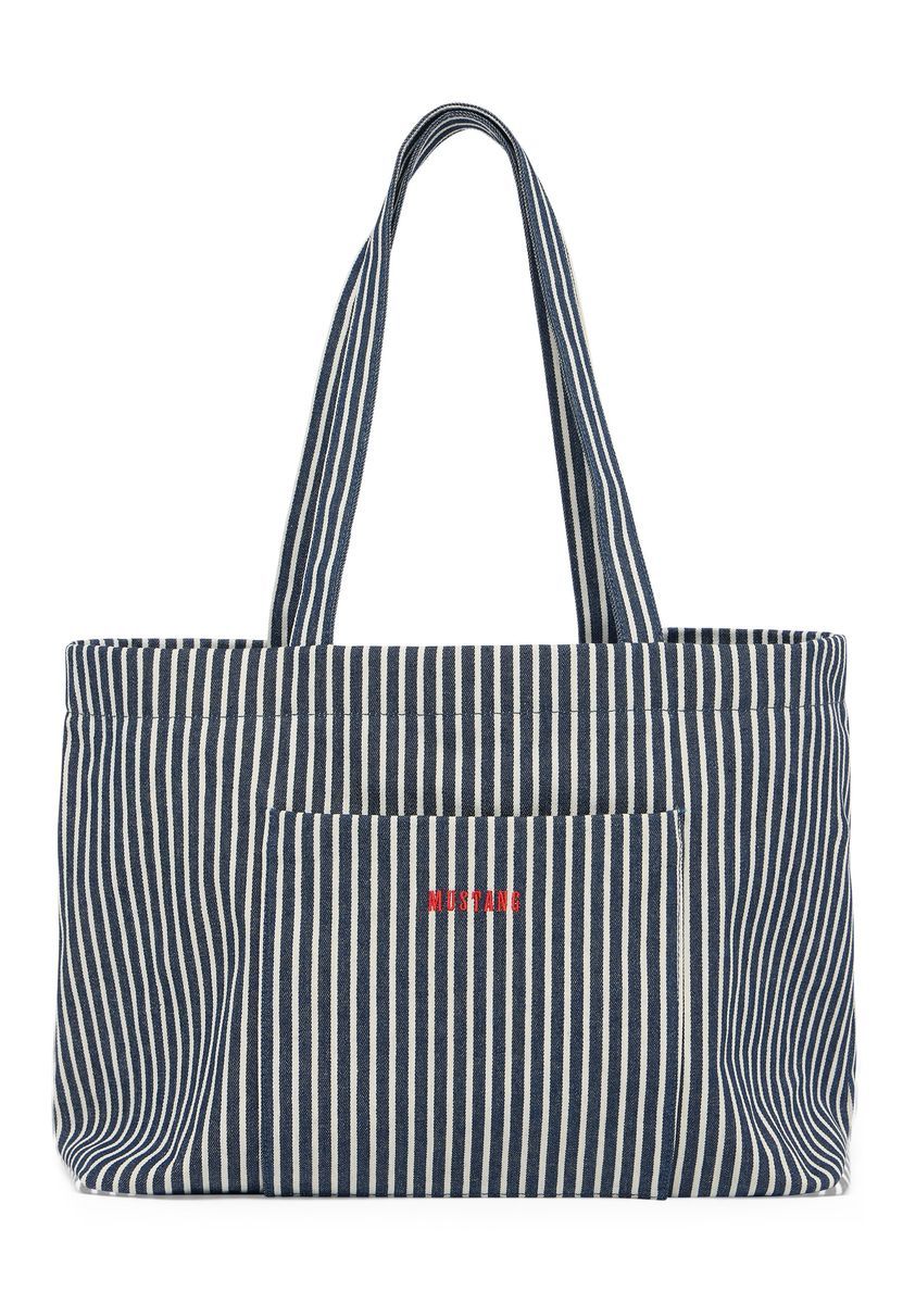 Gestreifte Canvas Shopper Tote Bag