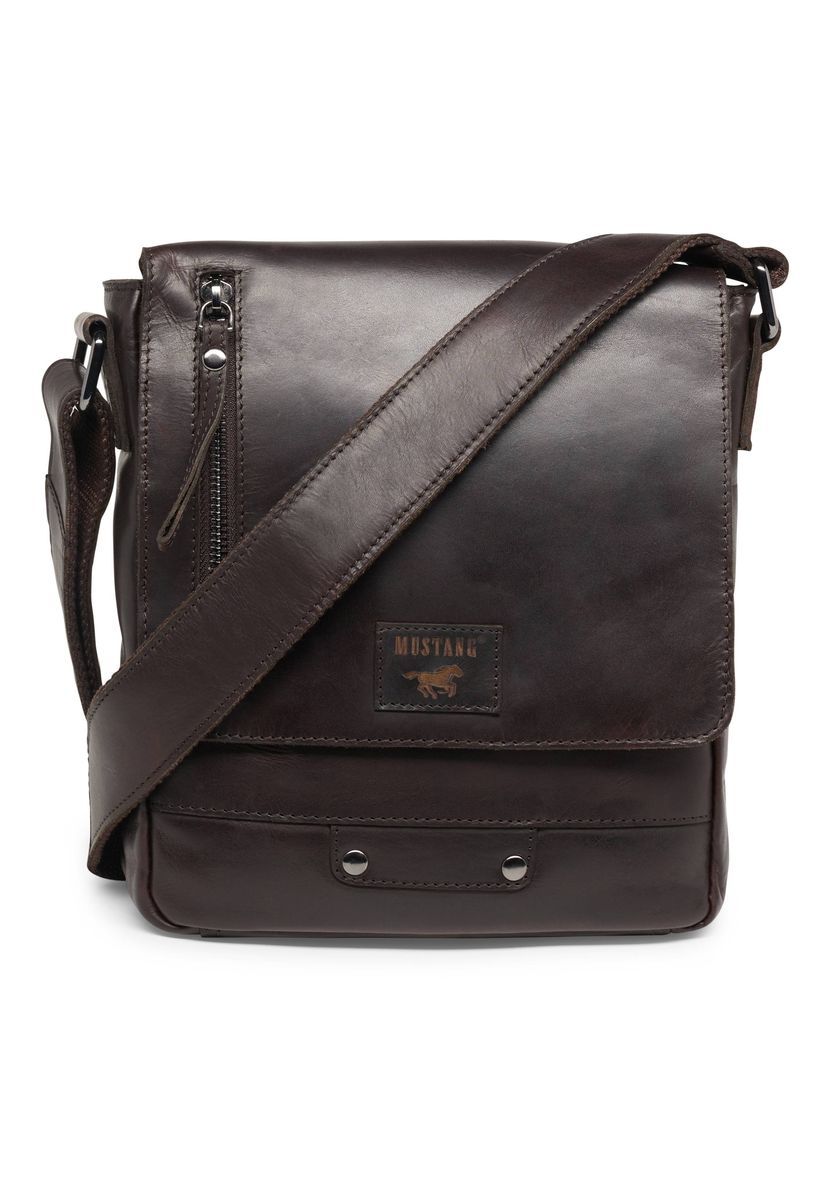 Leder Umhängetasche mit Überschlag