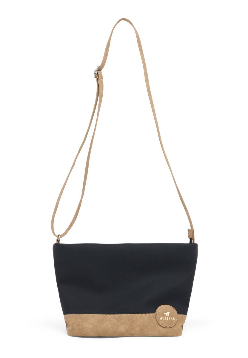 Zweifarbige Umhängetasche mit Logo