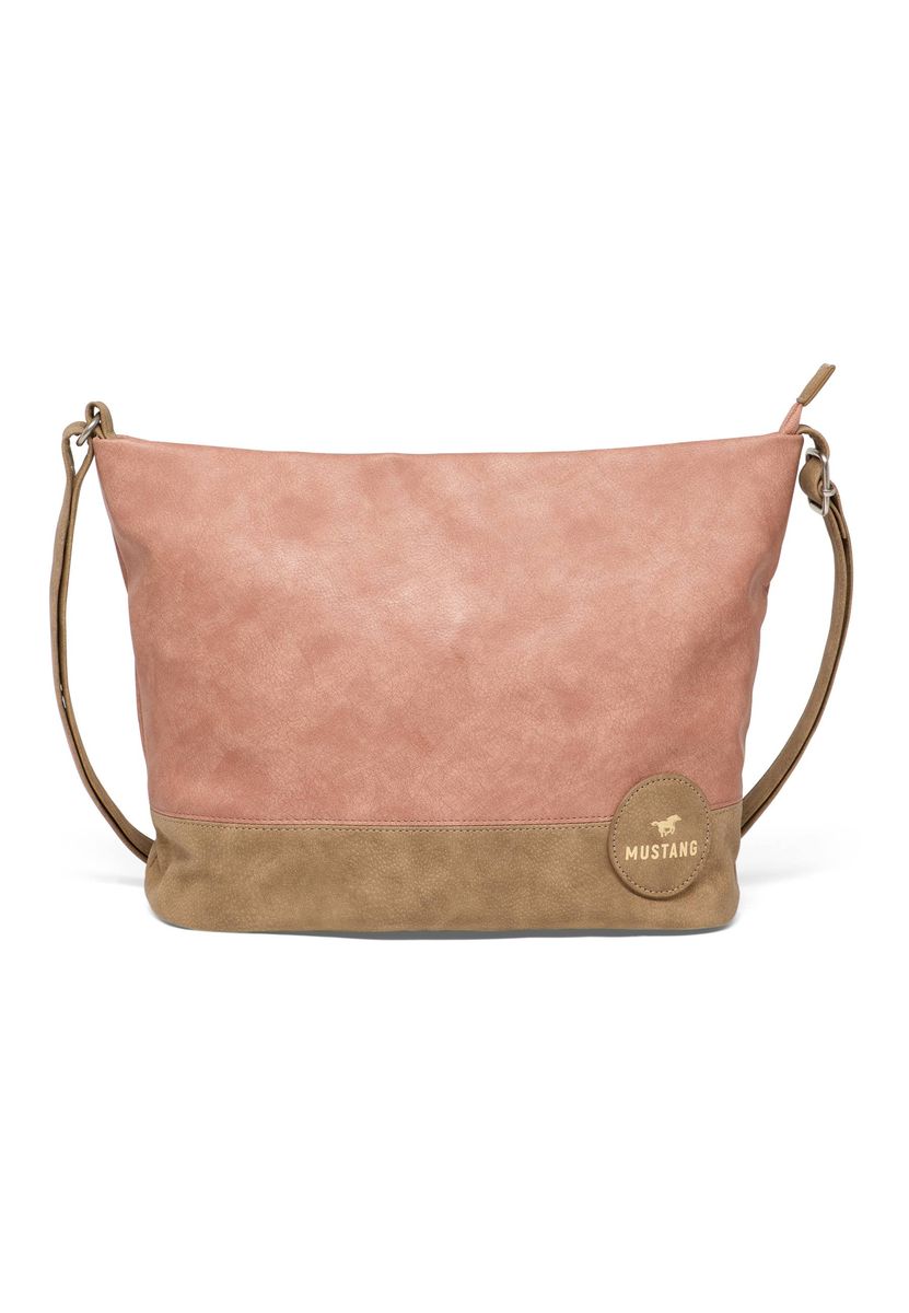 Zweifarbige Umhängetasche mit verstellbarem Riemen