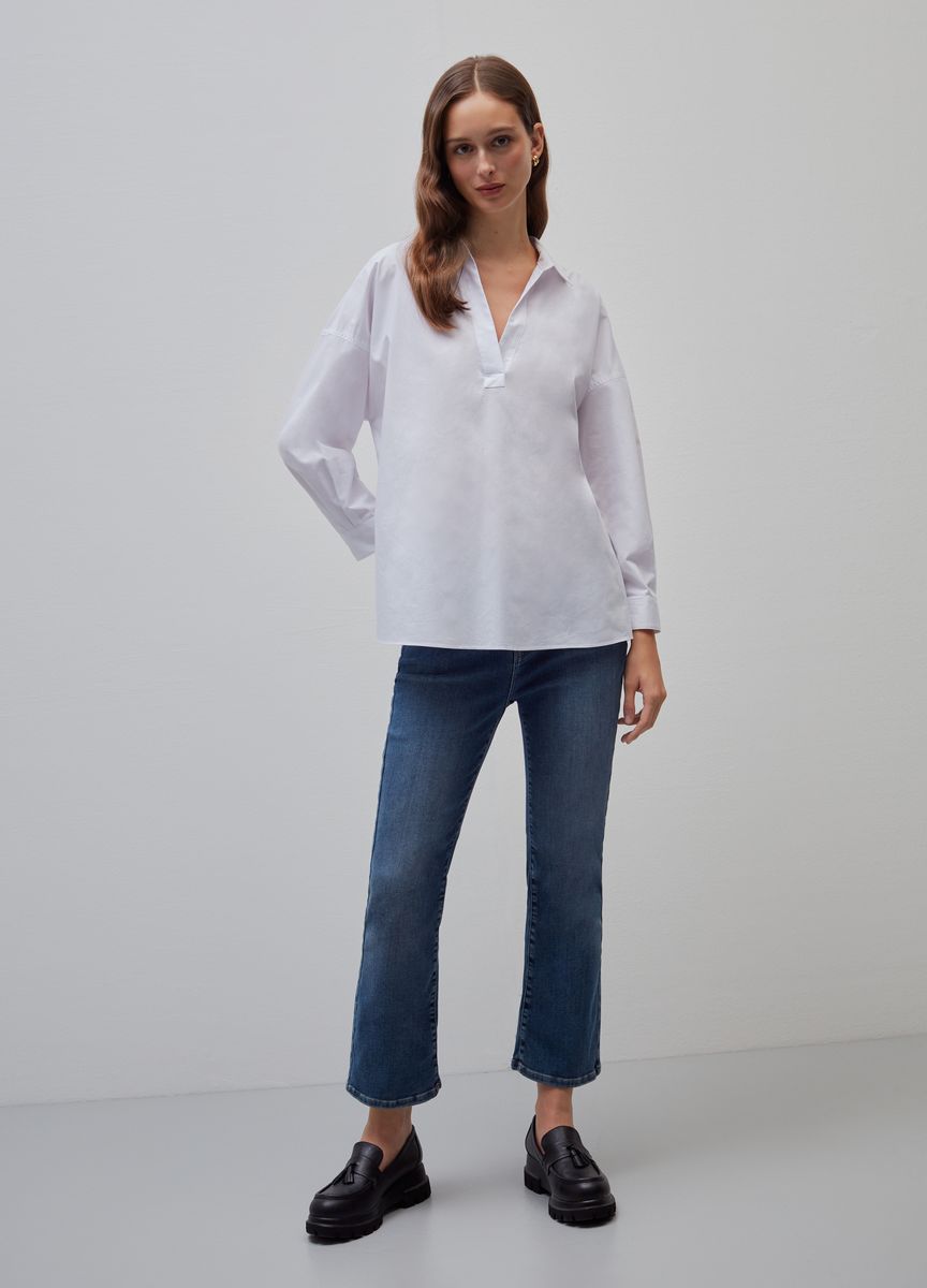 Klassisches Baumwoll-Popover-Hemd