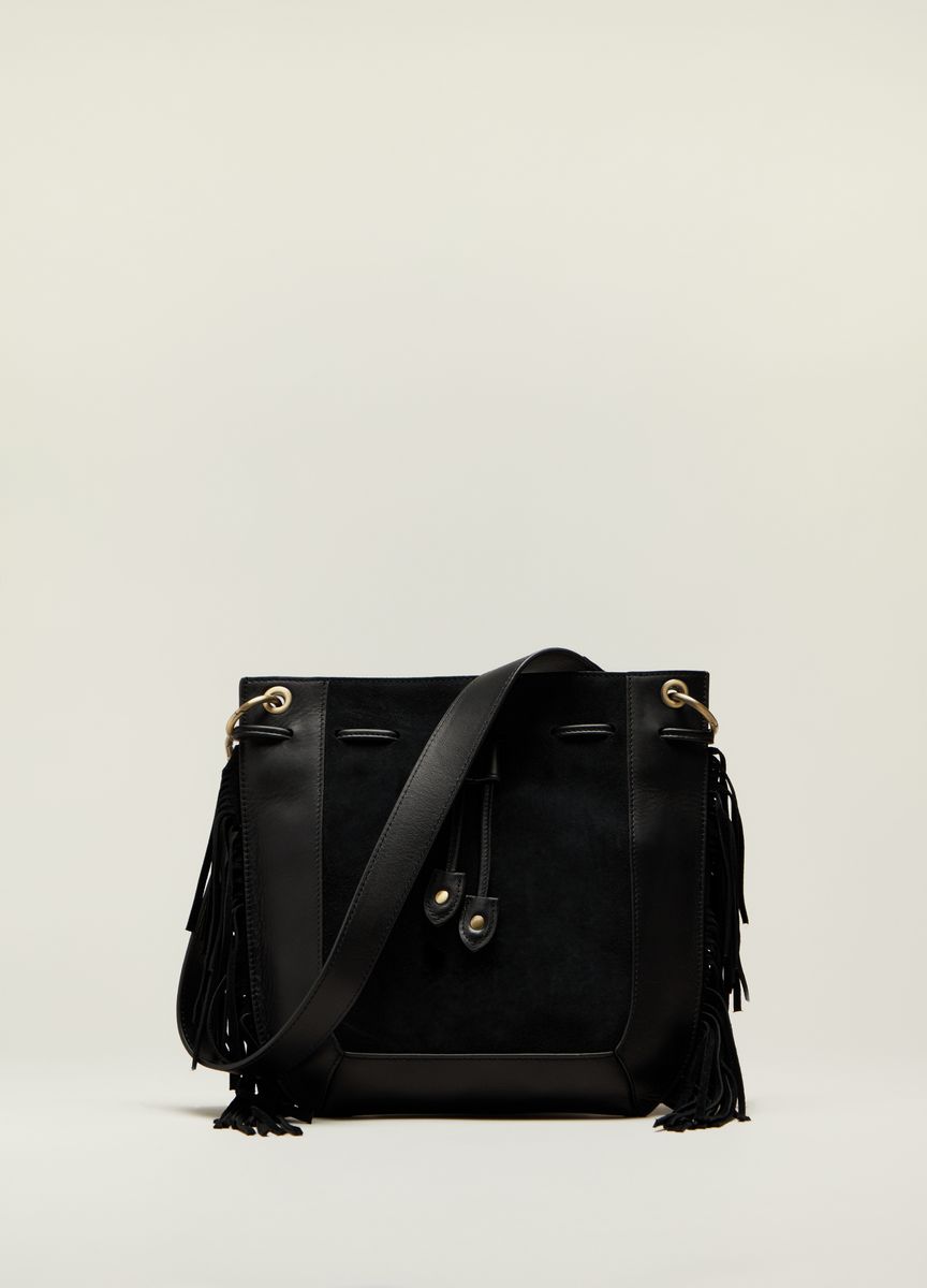 Fransen-Wildleder-Beuteltasche