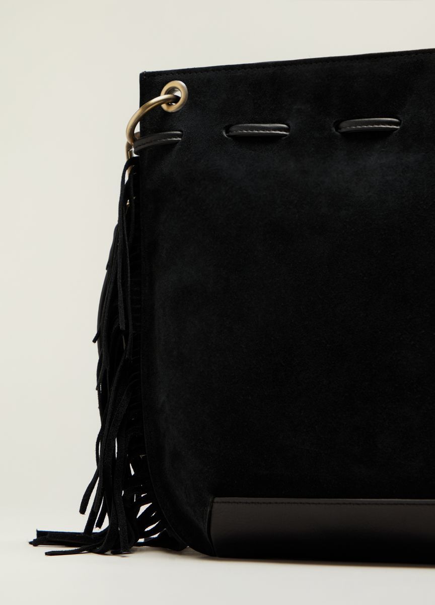 Fransen-Wildleder-Beuteltasche