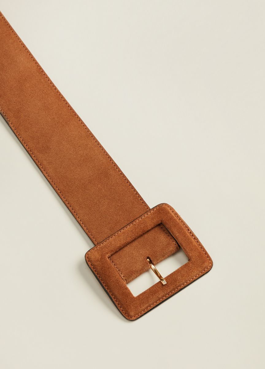 Wildledergürtel mit quadratischer Schnalle