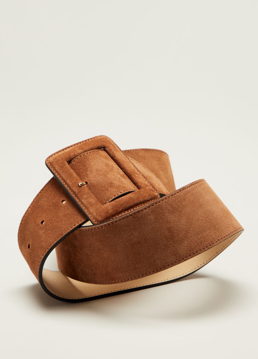 Wildledergürtel mit quadratischer Schnalle