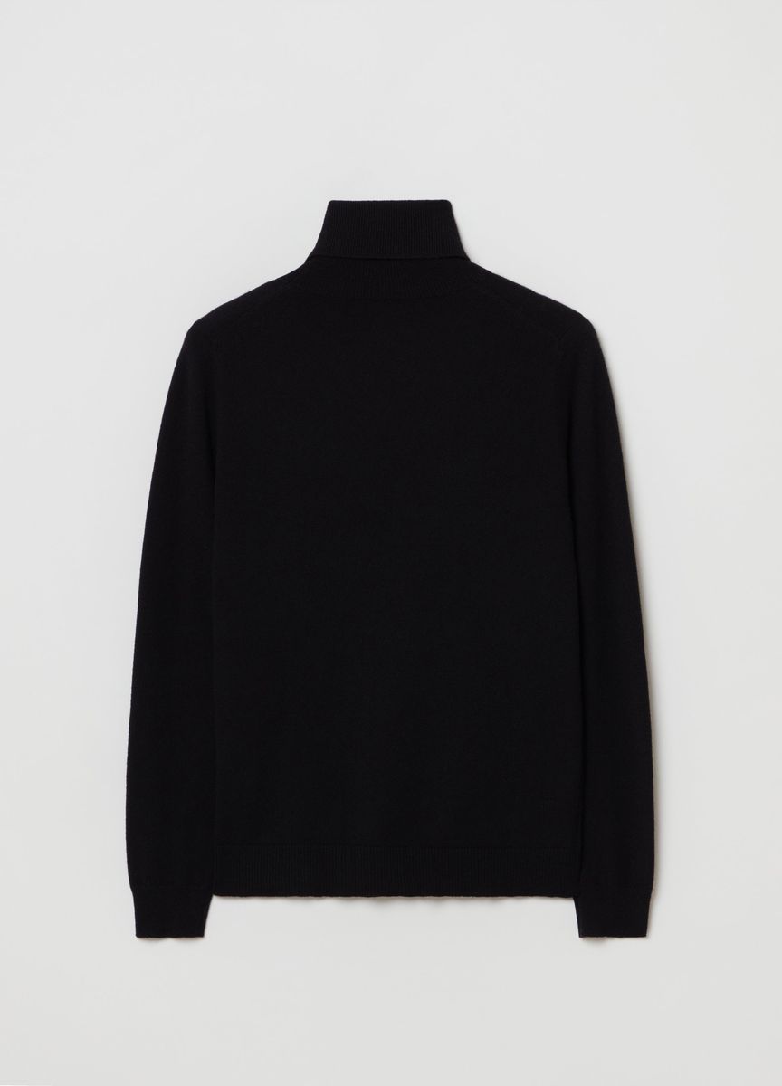 Klassischer schwarzer Rollkragen Strickpullover