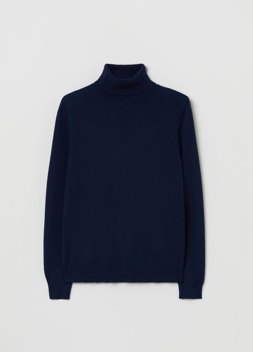 Klassischer schwarzer Rollkragen Strickpullover