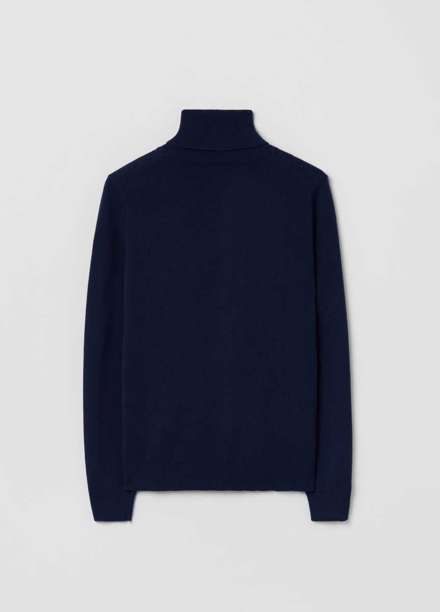 Klassischer schwarzer Rollkragen Strickpullover
