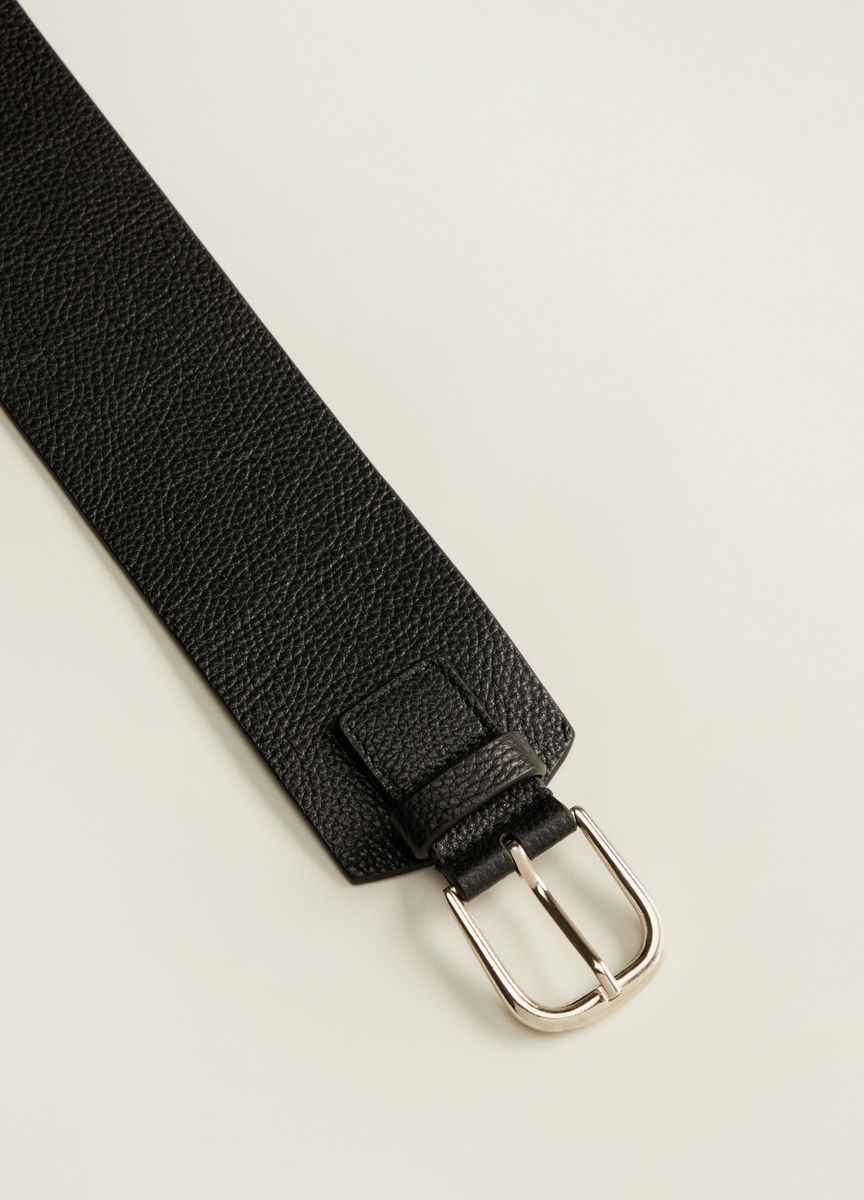 Breiter schwarzer Leder-Fashion-Gürtel