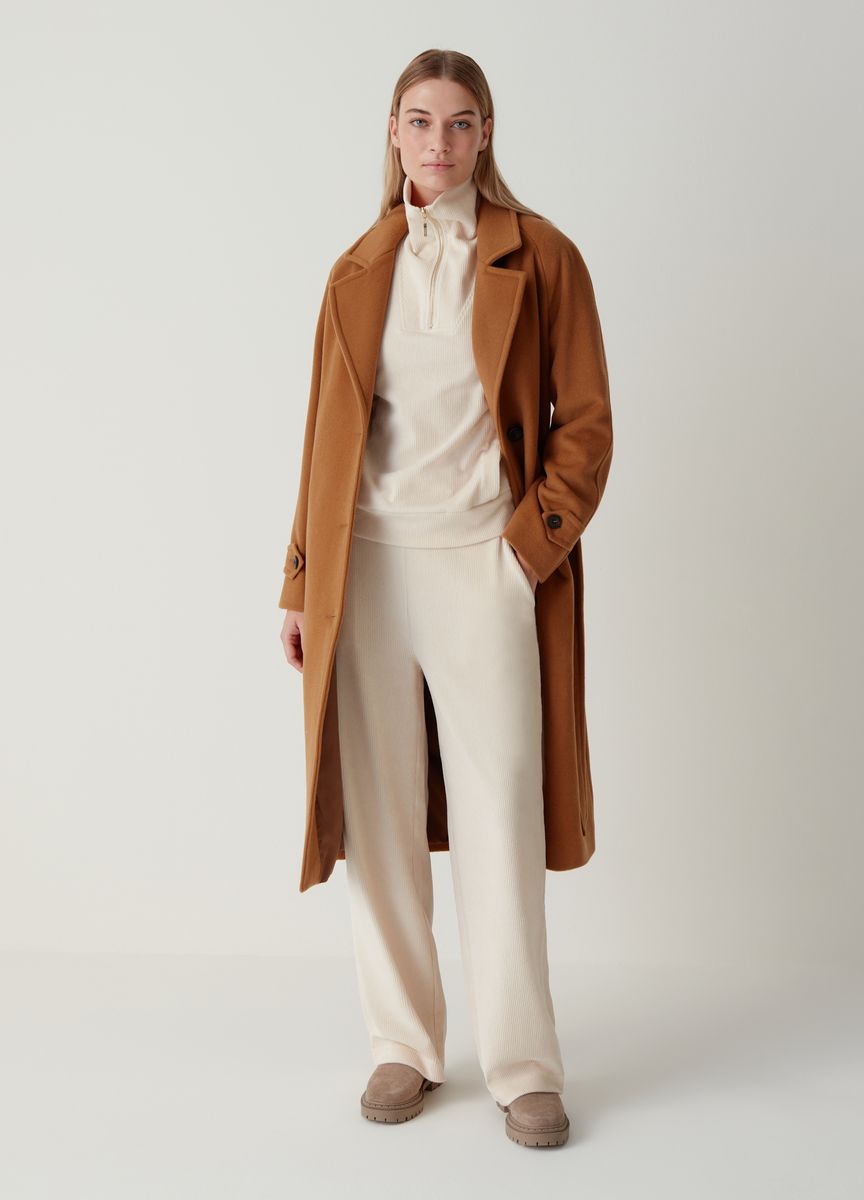 Gürtelmantel aus Wollmischung