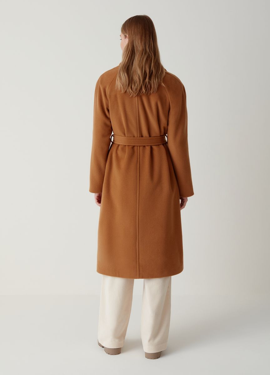 Gürtelmantel aus Wollmischung