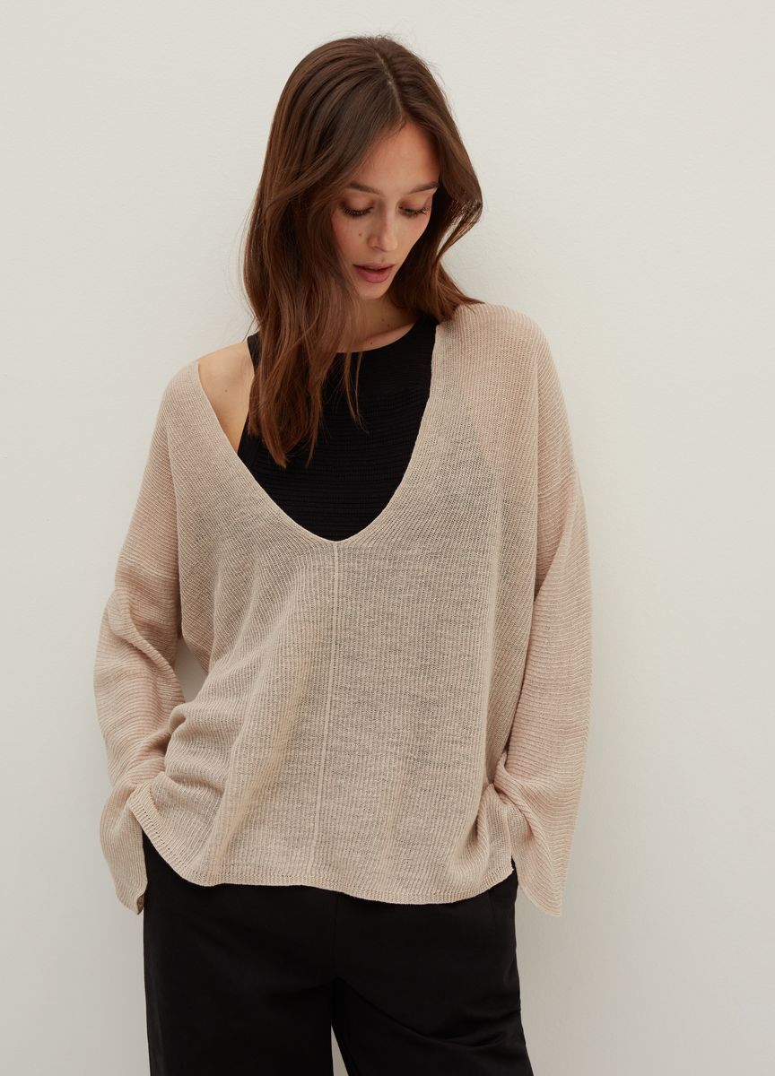 Eleganter elfenbeinfarbener Woll-Rollkragenpullover