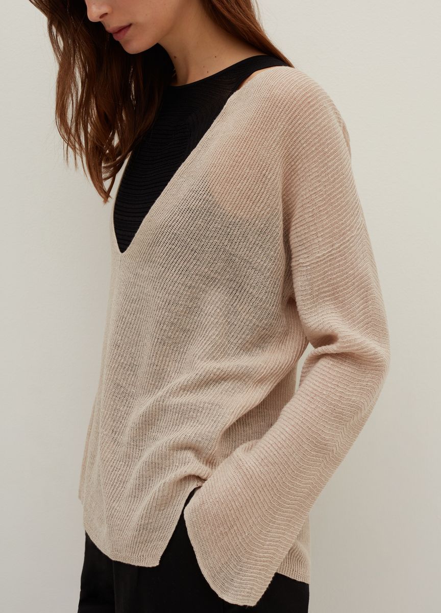 Eleganter elfenbeinfarbener Woll-Rollkragenpullover
