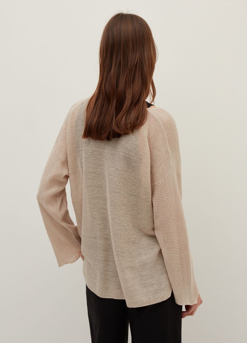 Eleganter elfenbeinfarbener Woll-Rollkragenpullover