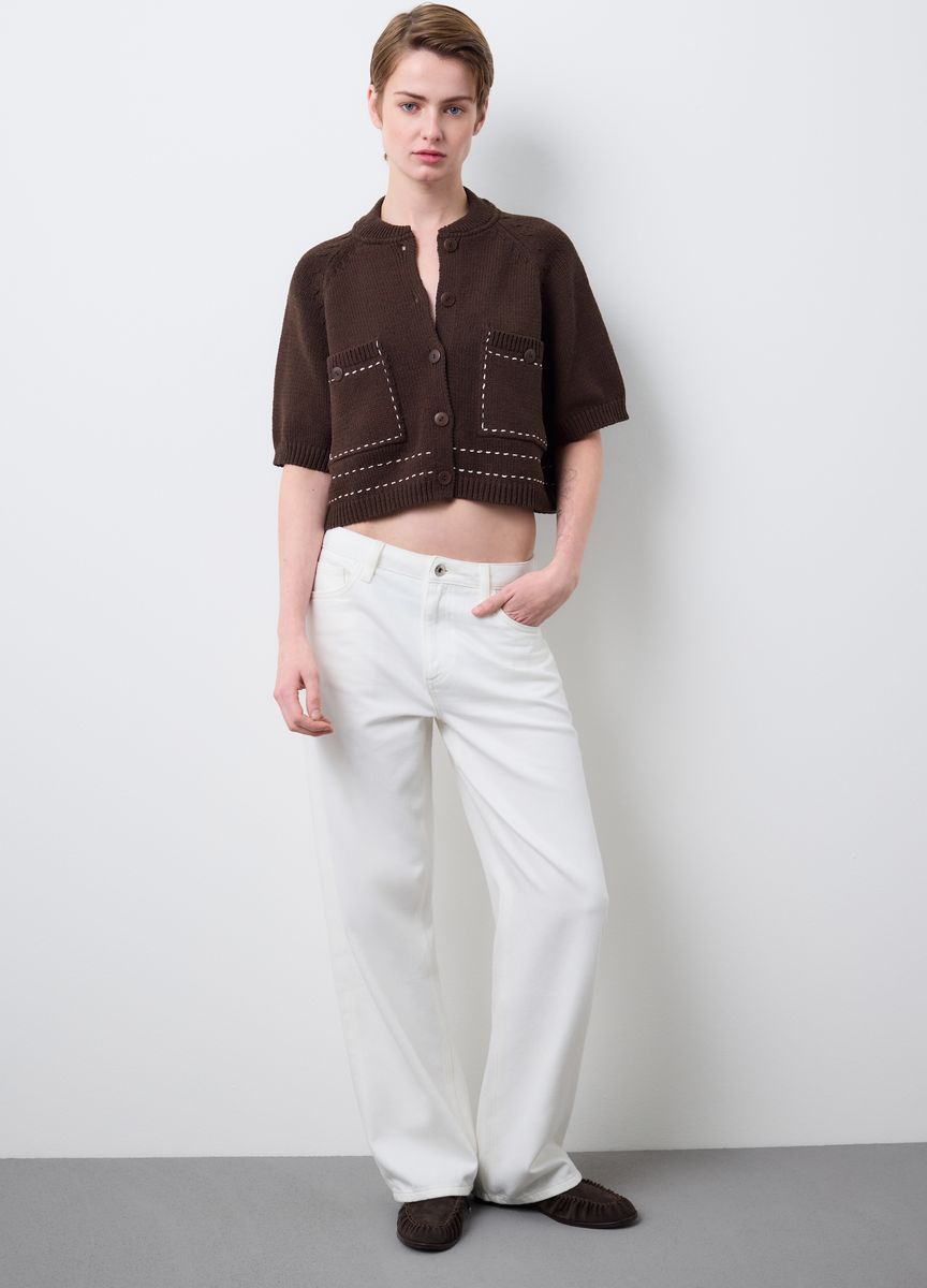 Eleganter elfenbeinfarbener Woll-Rollkragenpullover