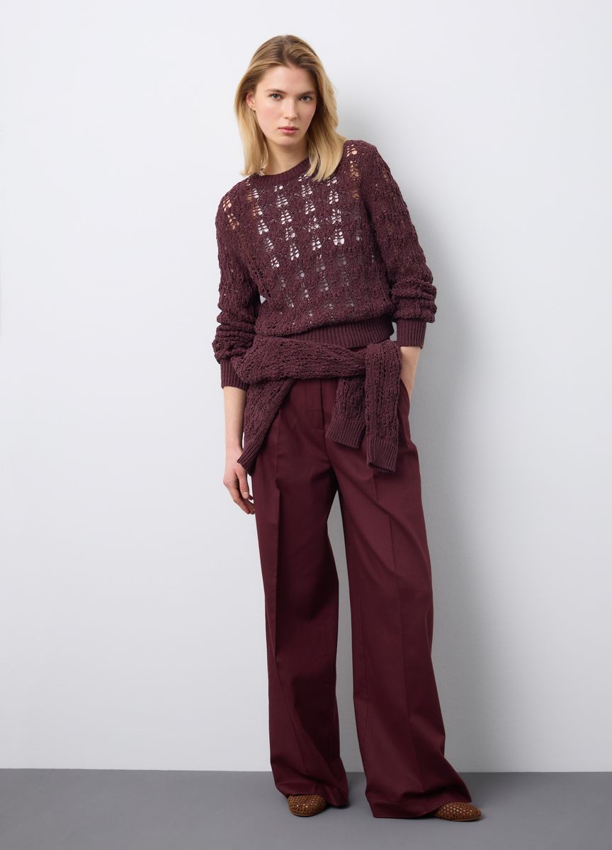 Eleganter elfenbeinfarbener Woll-Rollkragenpullover