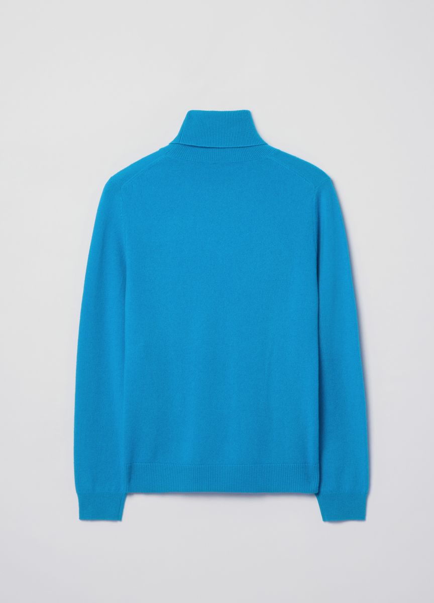 Eleganter elfenbeinfarbener Woll-Rollkragenpullover