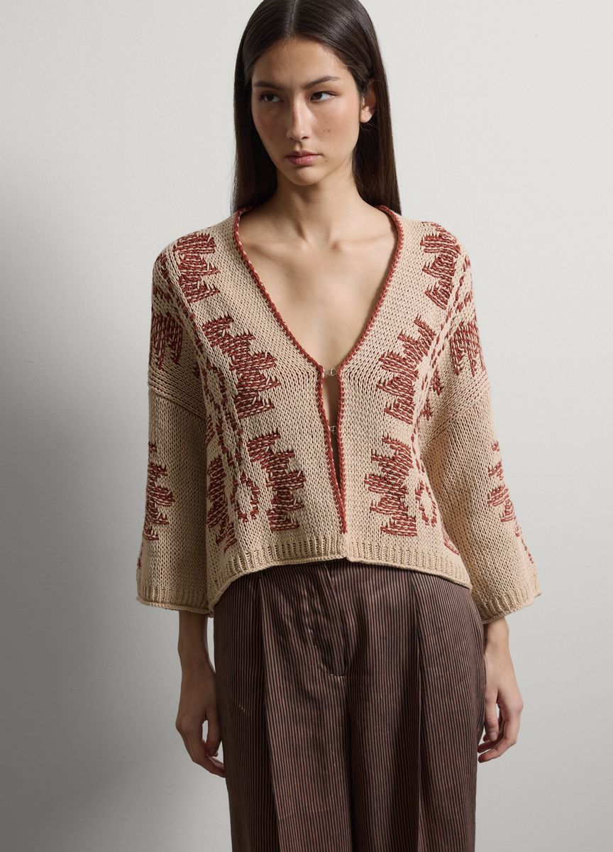 Strickjacke in lockerer Passform mit Taschen