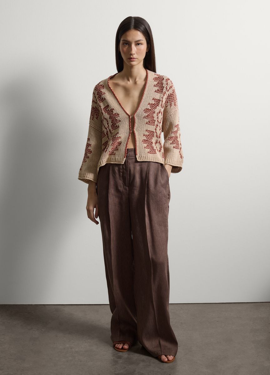 Strickjacke in lockerer Passform mit Taschen