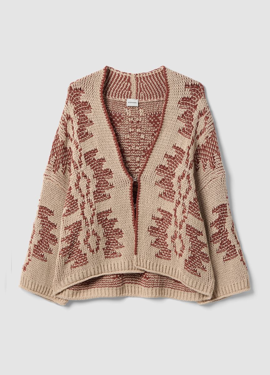 Strickjacke in lockerer Passform mit Taschen