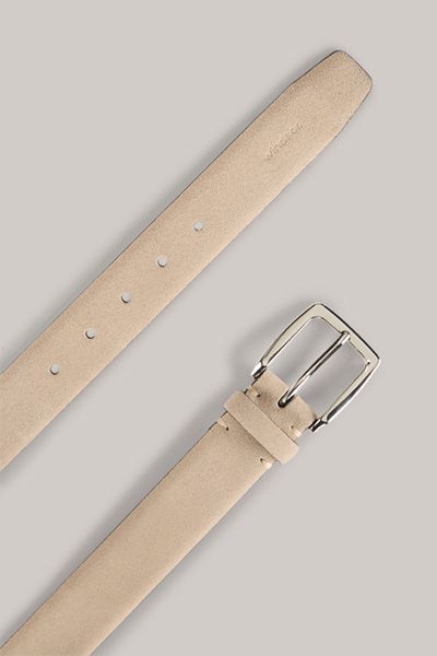 Beiger Wildleder-Gürtel mit Schnalle