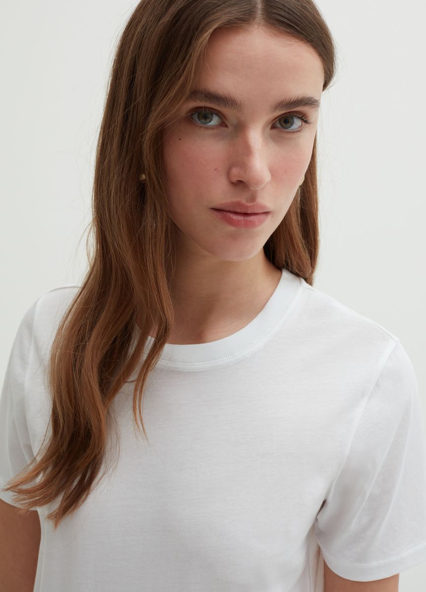 Klassisches Baumwoll-T-Shirt mit Rundhalsausschnitt