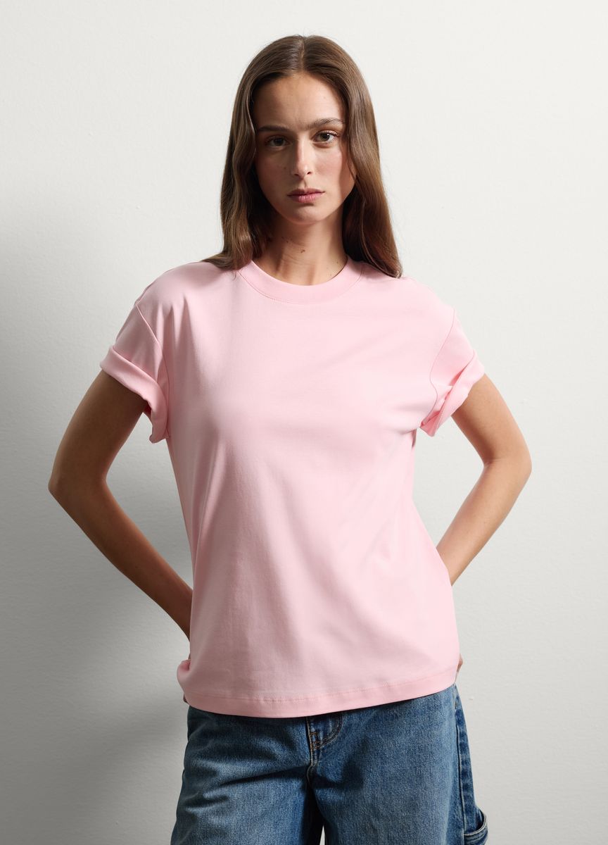 Klassisches Baumwoll-T-Shirt mit Rundhalsausschnitt