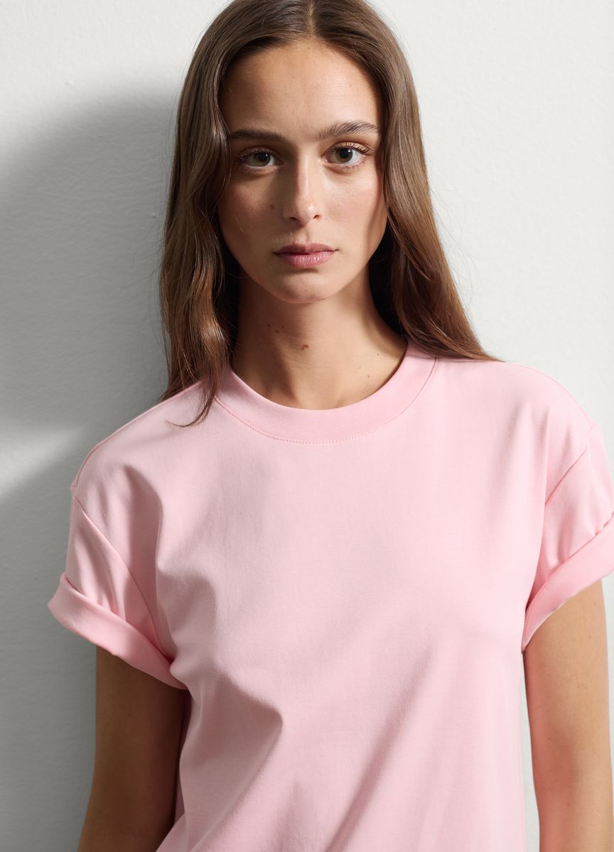 Klassisches Baumwoll-T-Shirt mit Rundhalsausschnitt