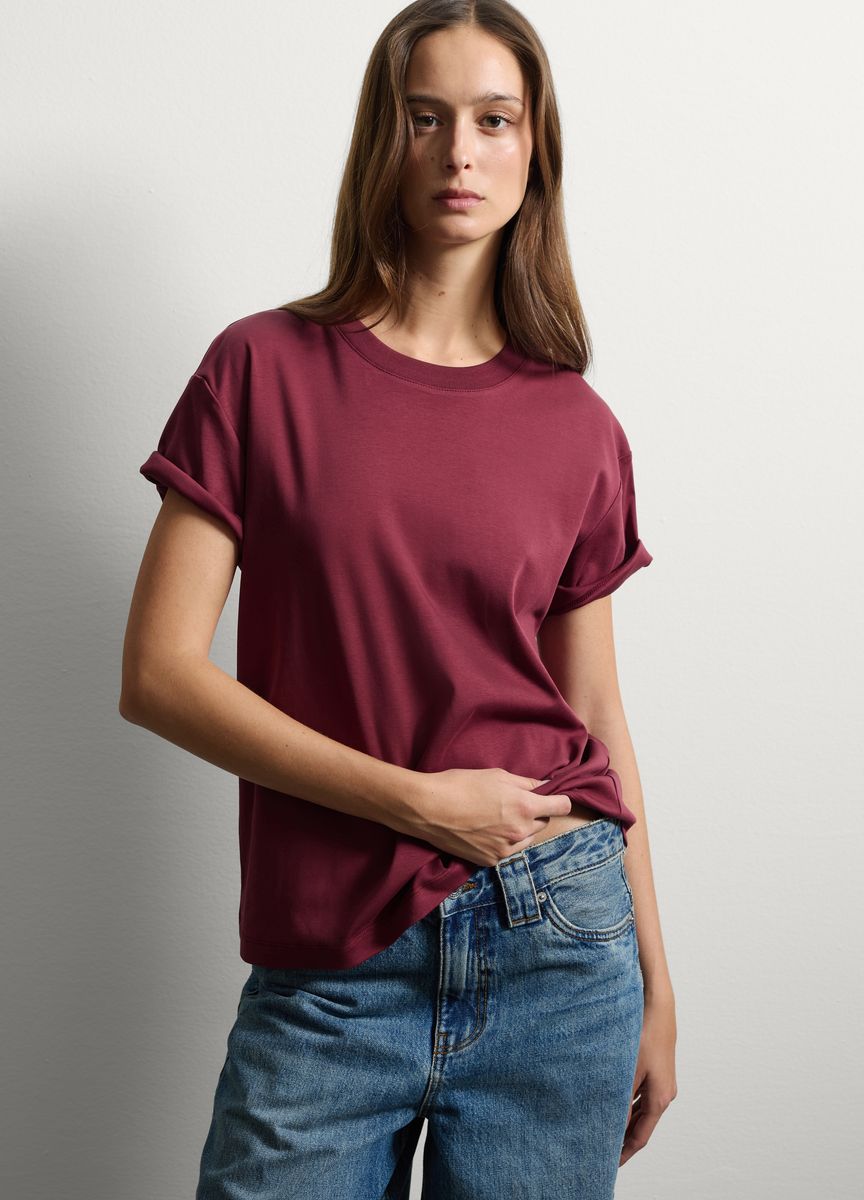 Klassisches Baumwoll-T-Shirt mit Rundhalsausschnitt