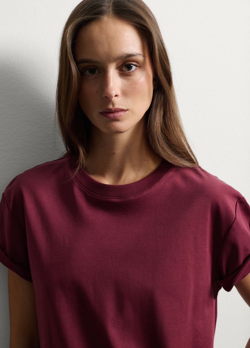 Klassisches Baumwoll-T-Shirt mit Rundhalsausschnitt