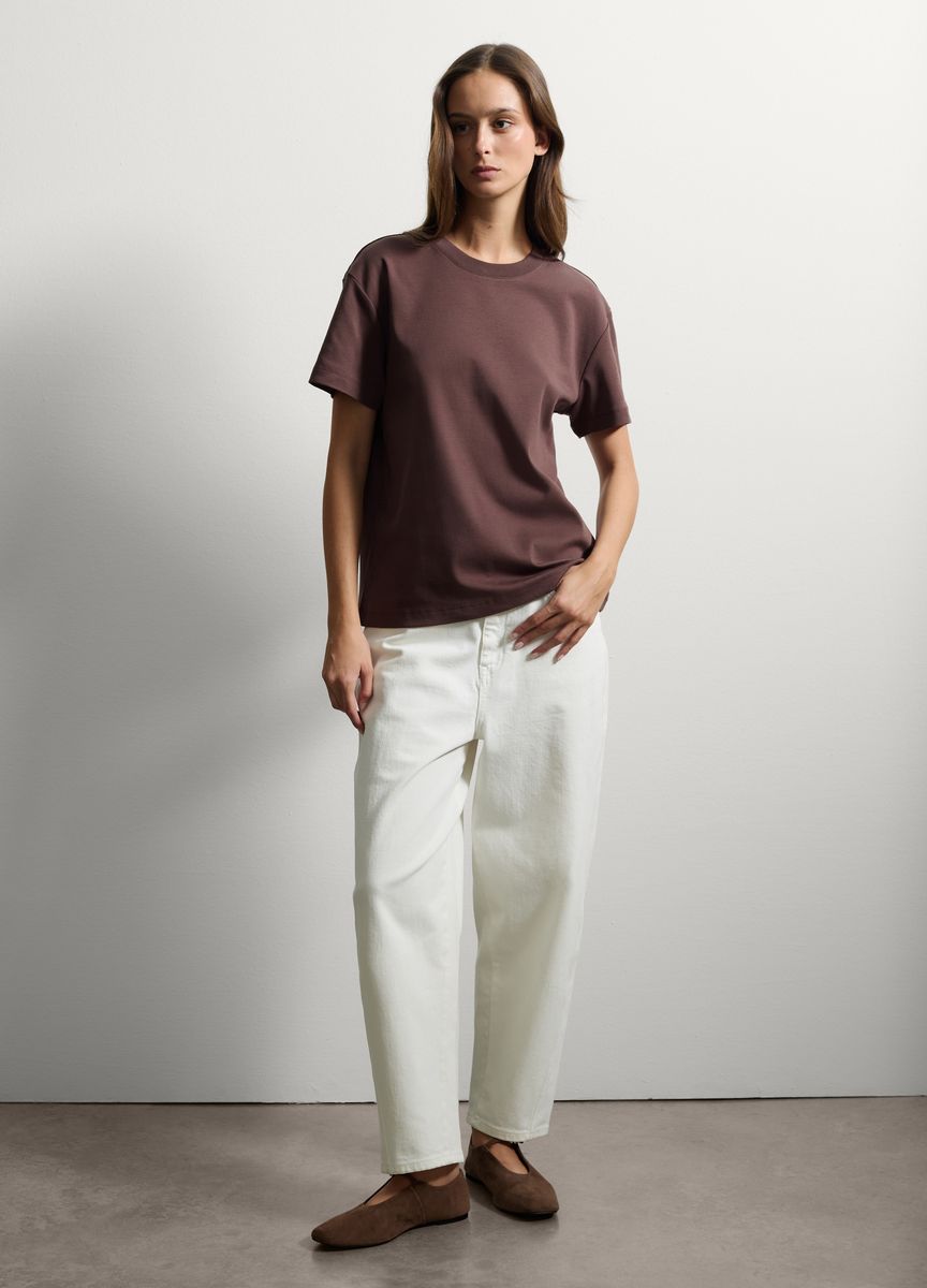 Klassisches Baumwoll-T-Shirt mit Rundhalsausschnitt