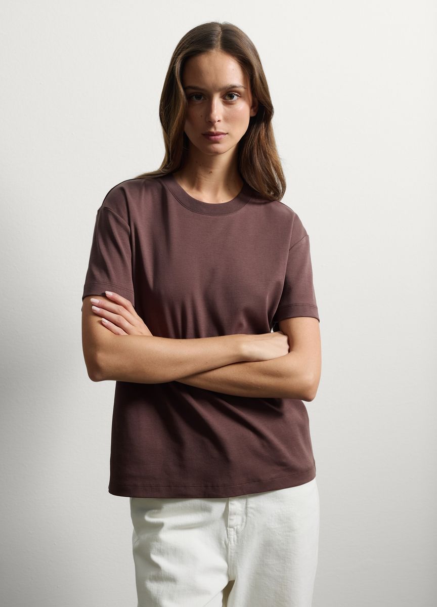 Klassisches Baumwoll-T-Shirt mit Rundhalsausschnitt