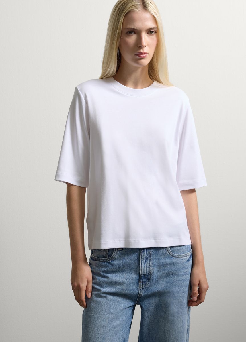 Klassisches Baumwoll-T-Shirt mit Rundhalsausschnitt
